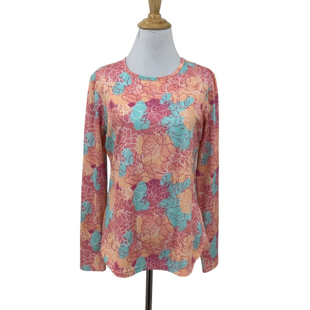 Pebble Beach Dry Luxe Shirt S Small Abstract Stretch Performance Long Sleeve Top
